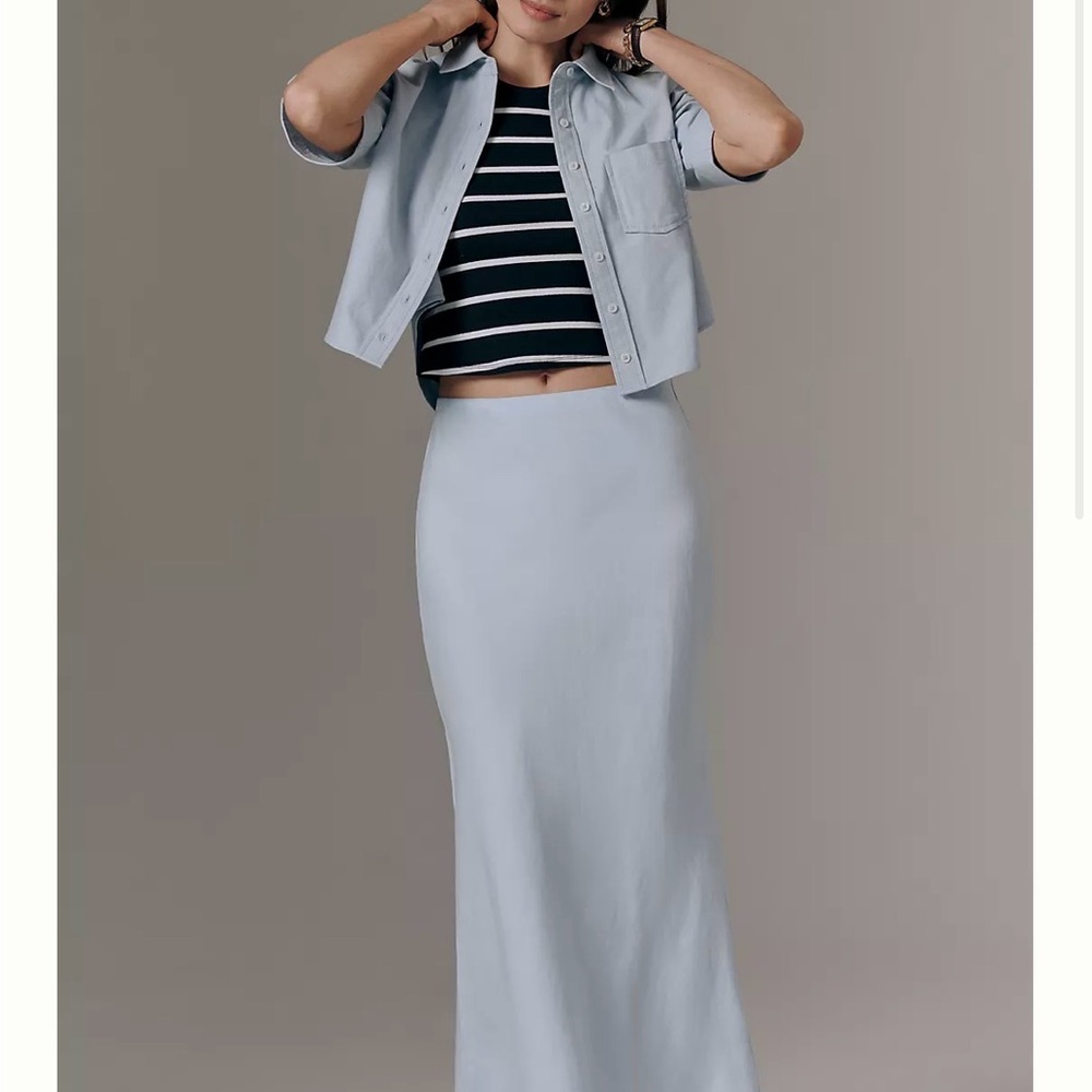 Anthropologie Light Blue Maxi Skirt - Tilda